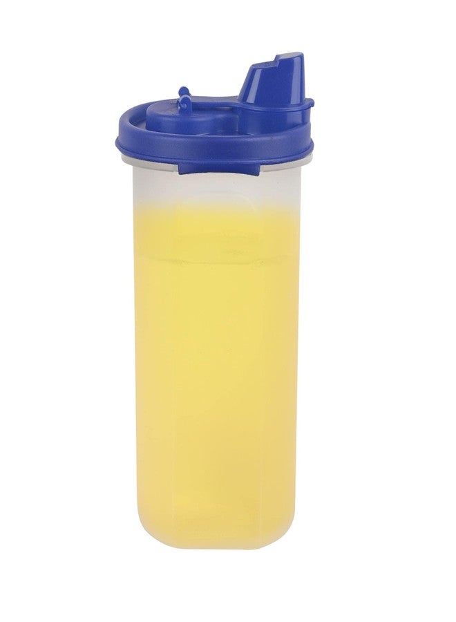 Cutting EDGE Air-Tight & Leak Proof Plastic Oil Pourer - for Vinegar, Sauces, Olive & Refined Oils, Easy Flow, BPA Free, Refrigerator Safe (Dark Blue) (Pack of 1, 585ML) - Image 1